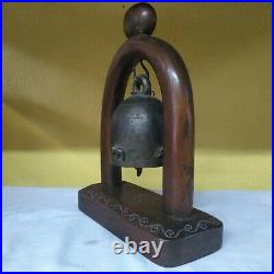 Antique Thai Bell with Holder Clapper Sound Temple Hanging Decor Collectible#3