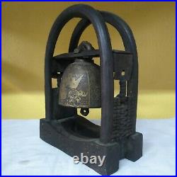 Antique Thai Bell with Holder Clapper Sound Temple Hanging Decor Collectible#4