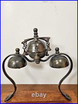 Antique Three Bell Horse Saddle Hames Carriage Chimes Bells