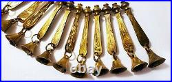 Antique Tibetan Bells Of Sarna Set of 11 Etched Brass Temple Buddhist India Rare