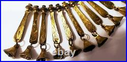 Antique Tibetan Bells Of Sarna Set of 11 Etched Brass Temple Buddhist India Rare