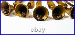 Antique Tibetan Bells Of Sarna Set of 11 Etched Brass Temple Buddhist India Rare