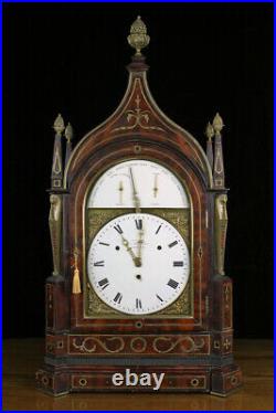 Antique Tode Regency 15-Bell Musical Table Clock, Egyptian Motif London 1815