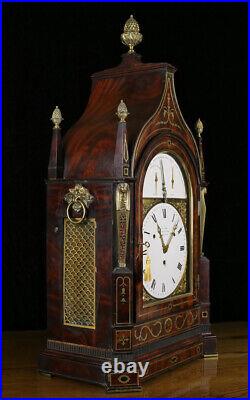 Antique Tode Regency 15-Bell Musical Table Clock, Egyptian Motif London 1815