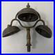Antique Triple Bell Brass Handheld Signal Bell Industrial / Maritime Hardware