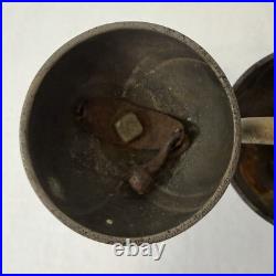 Antique Triple Bell Brass Handheld Signal Bell Industrial / Maritime Hardware