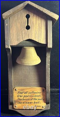 Antique True Jamestown Oak Dinner Bell, Byron Poem C1910