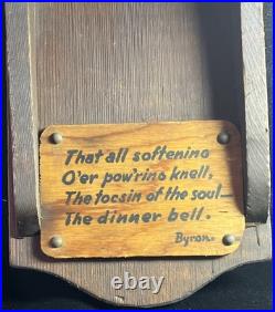 Antique True Jamestown Oak Dinner Bell, Byron Poem C1910