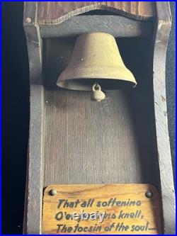 Antique True Jamestown Oak Dinner Bell, Byron Poem C1910