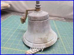 Antique USN US Navy Bronze Brass Ship's Bell Maritime Bracket Mount