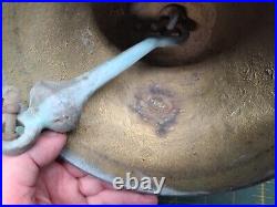 Antique USN US Navy Bronze Brass Ship's Bell Maritime Bracket Mount
