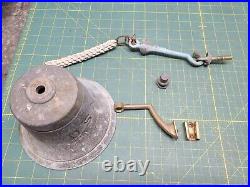 Antique USN US Navy Bronze Brass Ship's Bell Maritime Bracket Mount