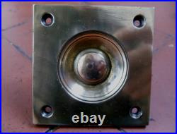 Antique Unusual square solid brass door bell press, tested and working