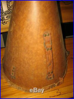 Antique Victor Outside Brass Bell Horn With Original Carry Cover