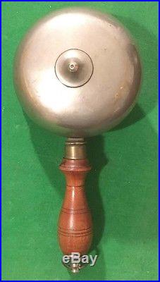 Antique Victorian 1800's Fire Fireman's Brass Muffin Bell Alarm Horn