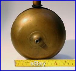 Antique Victorian 1868 Fire Fireman's Hand Held Brass Muffin Bell Alarm LARGE