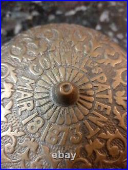 Antique Victorian 4 1/2 Door Bell Connells Brass Rings Works Rare 1873