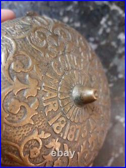 Antique Victorian 4 1/2 Door Bell Connells Brass Rings Works Rare 1873