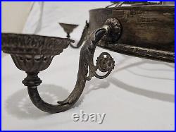 Antique Victorian Brass Beehive Four Arm Chandelier Needs To Be Wired 22W