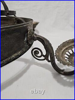 Antique Victorian Brass Beehive Four Arm Chandelier Needs To Be Wired 22W