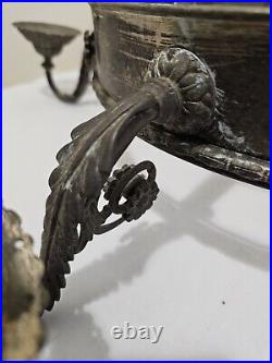 Antique Victorian Brass Beehive Four Arm Chandelier Needs To Be Wired 22W