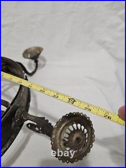 Antique Victorian Brass Beehive Four Arm Chandelier Needs To Be Wired 22W