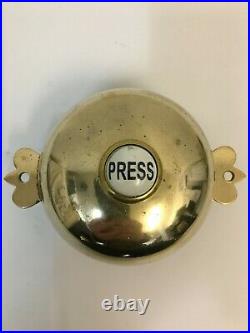 Antique Victorian Brass Electric 4 Round Door Bell Push Press Knocker (SA086)