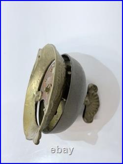 Antique Victorian Brass Mechanical Twist Doorbell Twist Turn Desk Bell Works
