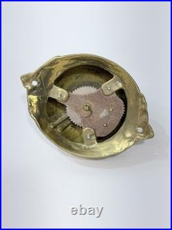 Antique Victorian Brass Mechanical Twist Doorbell Twist Turn Desk Bell Works