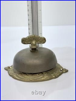 Antique Victorian Brass Mechanical Twist Doorbell Twist Turn Desk Bell Works