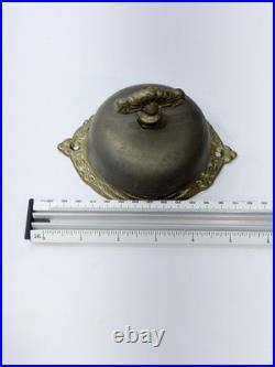 Antique Victorian Brass Mechanical Twist Doorbell Twist Turn Desk Bell Works