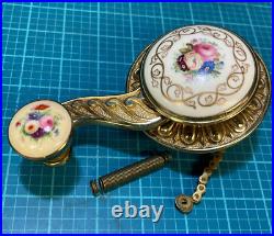 Antique Victorian Brass & Porcelain Servants Bell Handle ONLY