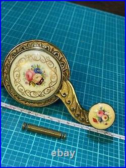 Antique Victorian Brass & Porcelain Servants Bell Handle ONLY