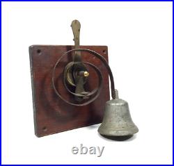 Antique Victorian Brass Servants Butler Bell Alert Or Pull Door Shop c. 1890