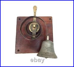 Antique Victorian Brass Servants Butler Bell Alert Or Pull Door Shop c. 1890