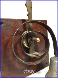 Antique Victorian Brass Servants Butler Bell Alert Or Pull Door Shop c. 1890