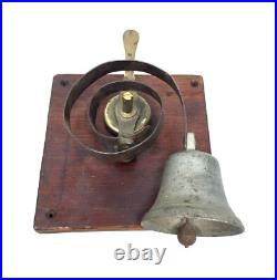 Antique Victorian Brass Servants Butler Bell Alert Or Pull Door Shop c. 1890