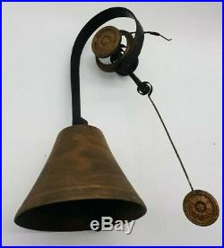 Antique Victorian Brass Servants Butlers Shop Room Bell c1890 LARGE