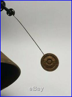 Antique Victorian Brass Servants Butlers Shop Room Bell c1890 LARGE