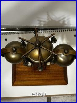Antique Victorian Brass Tiered Carriage Bells Horse Drawn Sleighs Mounted Wood