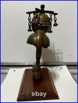 Antique Victorian Brass Tiered Carriage Bells Horse Drawn Sleighs Mounted Wood