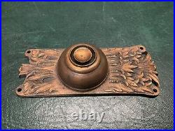 Antique Victorian Corbin Florence Pattern Bronze Door Bell & Plate