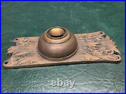 Antique Victorian Corbin Florence Pattern Bronze Door Bell & Plate