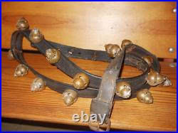 Antique Victorian Farmhouse Rare Acorn Shape Brass Sleigh Ride Bells