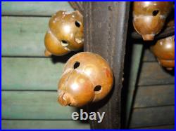 Antique Victorian Farmhouse Rare Acorn Shape Brass Sleigh Ride Bells