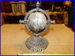 Antique Victorian Globe Spinning Rolling Ball Hotel Lobby Desk Counter Call Bell