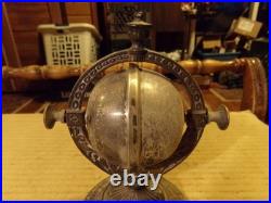 Antique Victorian Globe Spinning Rolling Ball Hotel Lobby Desk Counter Call Bell
