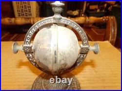 Antique Victorian Globe Spinning Rolling Ball Hotel Lobby Desk Counter Call Bell
