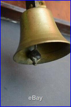 Antique Victorian Mahogany Mounted Brass Servants Bell front door bell reclaimed