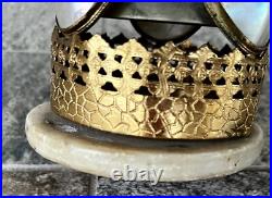 Antique Victorian Mother of Pearl Brass Dove Gold Gilt Desk Service Bell